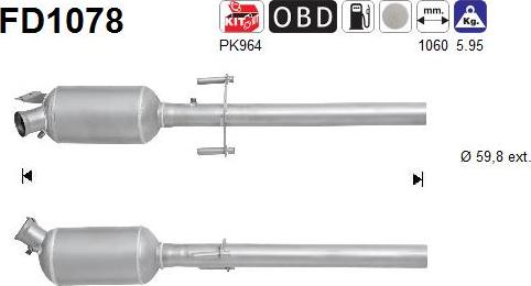 AS FD1078 - Filtre à particules / à suie, échappement droxauto.com