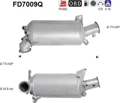 AS FD7009Q - Filtre à particules / à suie, échappement droxauto.com