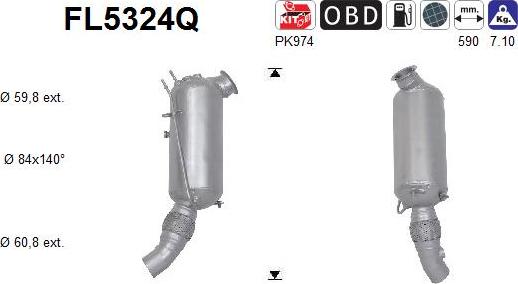 AS FL5324Q - Kit d'assemblage, filtre à particules / à suie droxauto.com