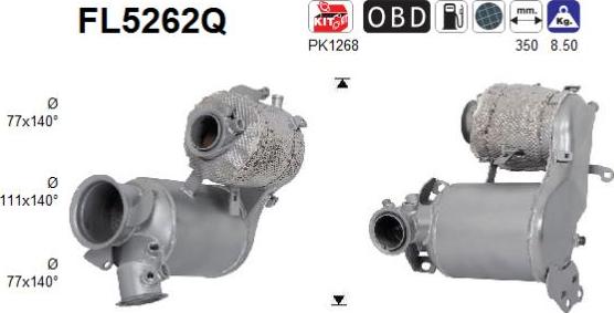 AS FL5262Q - Filtre à particules / à suie, échappement droxauto.com