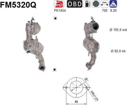 AS FM5320Q - Filtre à particules / à suie, échappement droxauto.com