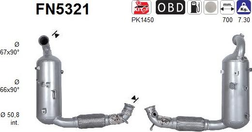 AS FN5321 - Filtre à particules / à suie, échappement droxauto.com