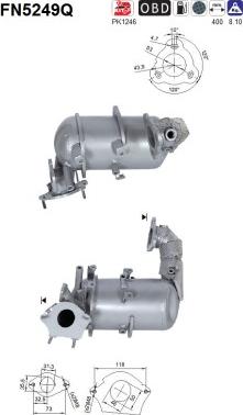 AS FN5249Q - Filtre à particules / à suie, échappement droxauto.com