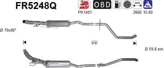 AS FR5248Q - Filtre à particules / à suie, échappement droxauto.com