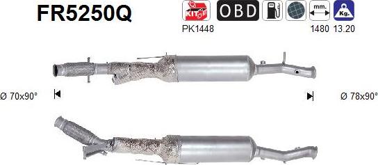 AS FR5250Q - Filtre à particules / à suie, échappement droxauto.com