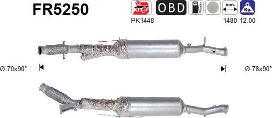 AS FR5250 - Filtre à particules / à suie, échappement droxauto.com