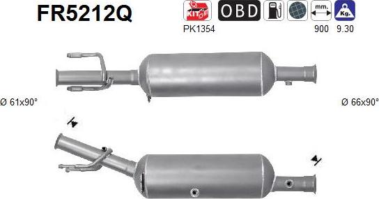 AS FR5212Q - Filtre à particules / à suie, échappement droxauto.com