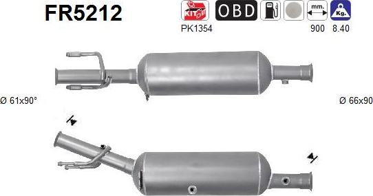 AS FR5212 - Filtre à particules / à suie, échappement droxauto.com