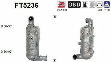 AS FT5236 - Filtre à particules / à suie, échappement droxauto.com