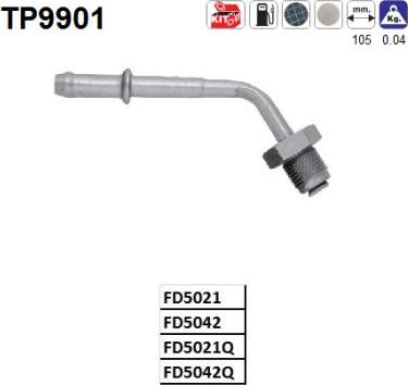 AS TP9901 - Conduite à press., capteur de press. (filtre particule / suie) droxauto.com