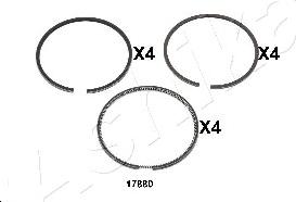 Ashika 34-17880 - Segment de piston droxauto.com
