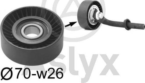 Aslyx AS-521248 - Poulie renvoi / transmission, courroie trapézoïdale à nervures droxauto.com