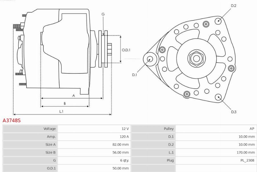 AS-PL A3748S - Alternateur droxauto.com