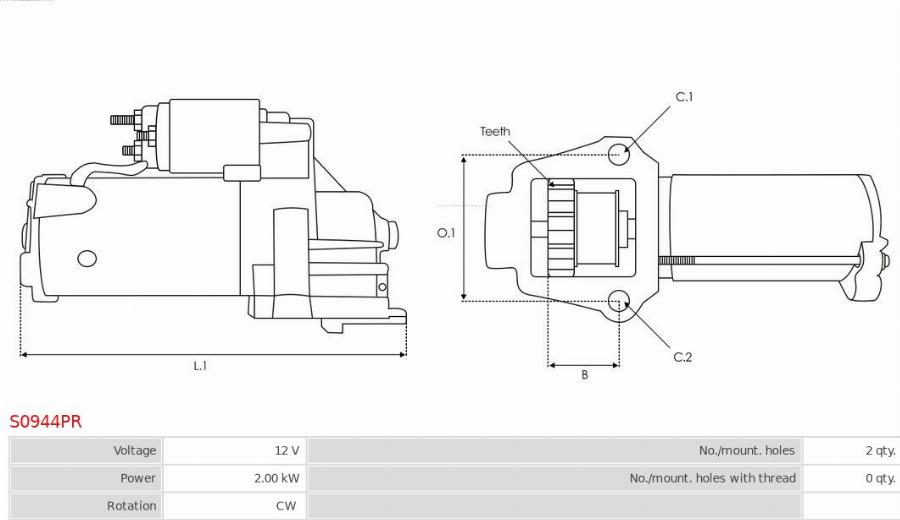 AS-PL S0944PR - Démarreur droxauto.com