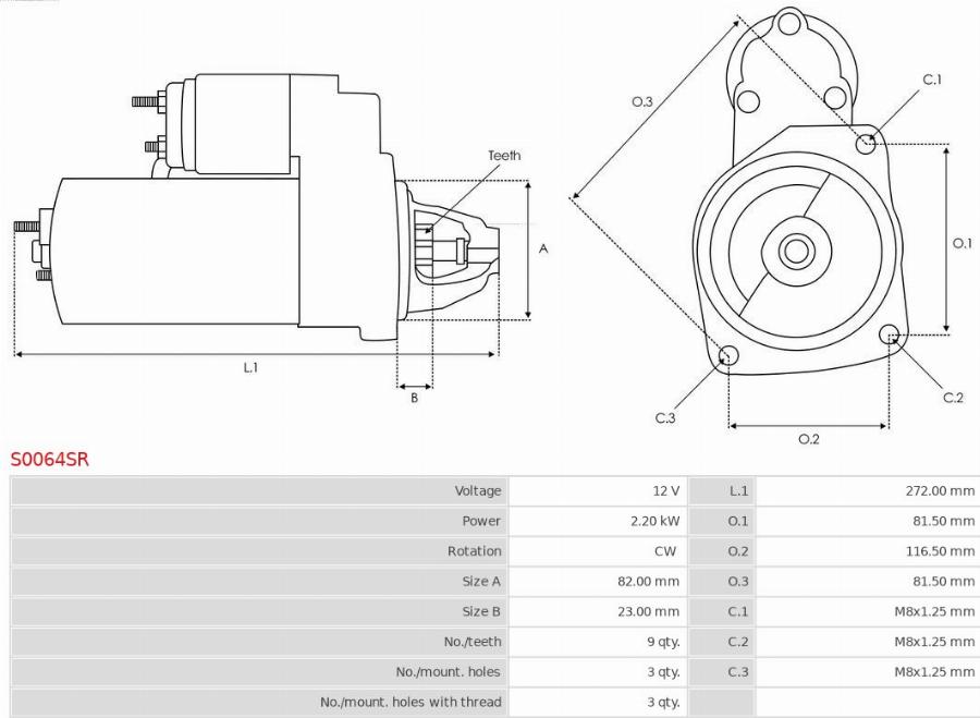 AS-PL S0064SR - Démarreur droxauto.com