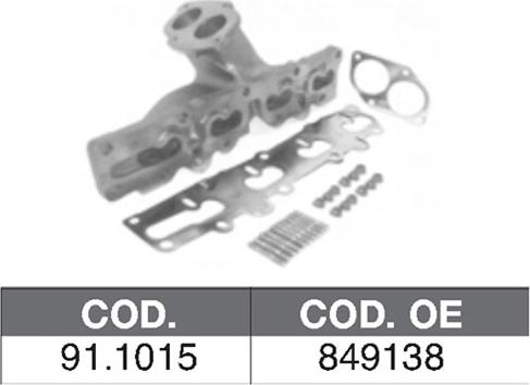 ASSO 911015 - Collecteur, système d'échappement droxauto.com