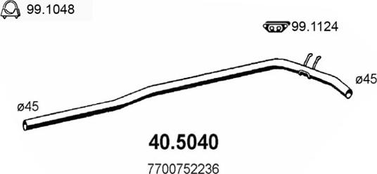 ASSO 40.5040 - Tuyau d'échappement droxauto.com