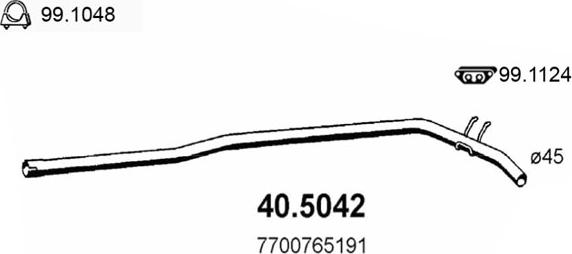 ASSO 40.5042 - Tuyau d'échappement droxauto.com