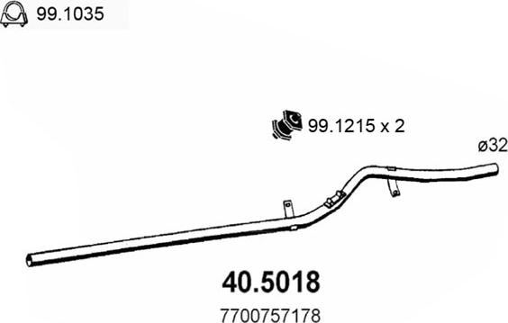 ASSO 40.5018 - Tuyau d'échappement droxauto.com