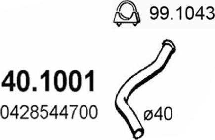 ASSO 40.1001 - Tuyau d'échappement droxauto.com