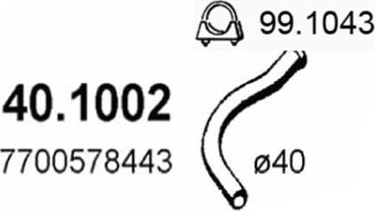 ASSO 40.1002 - Tuyau d'échappement droxauto.com