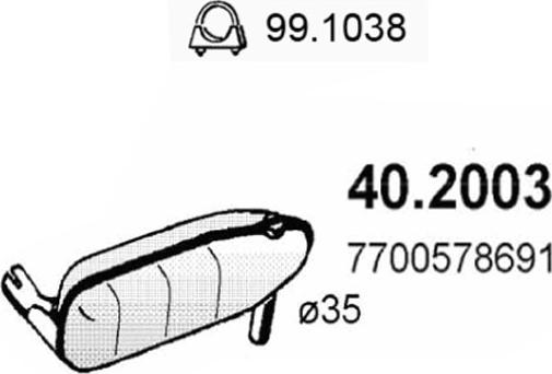 ASSO 40.2003 - Silencieux avant droxauto.com