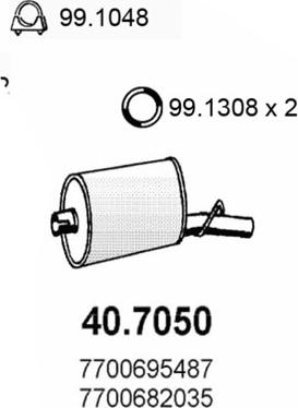 ASSO 40.7050 - Silencieux arrière droxauto.com