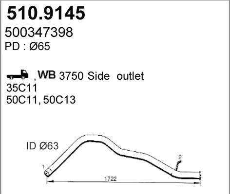 ASSO 510.9145 - Tuyau d'échappement droxauto.com
