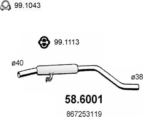 ASSO 58.6001 - Silencieux central droxauto.com
