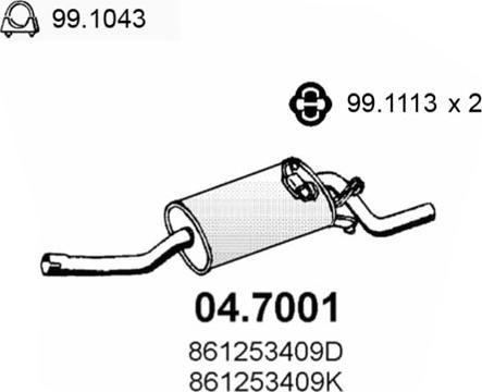 ASSO 04.7001 - Silencieux arrière droxauto.com