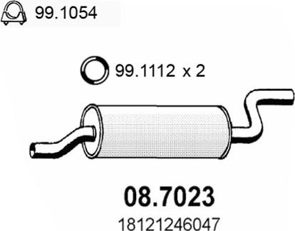 ASSO 08.7023 - Silencieux arrière droxauto.com