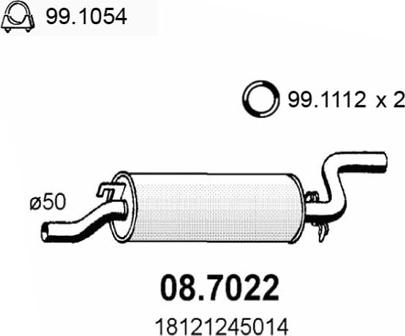 ASSO 08.7022 - Silencieux arrière droxauto.com