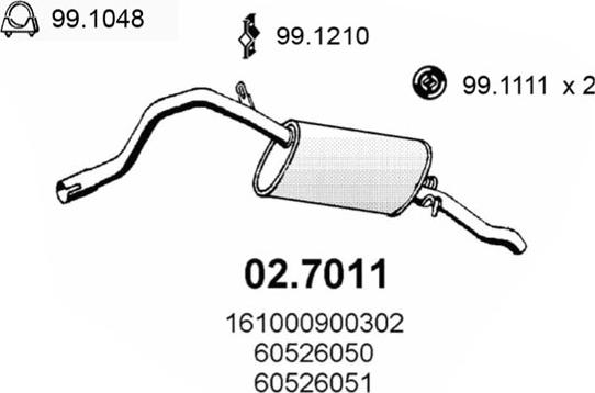 ASSO 02.7011 - Silencieux arrière droxauto.com