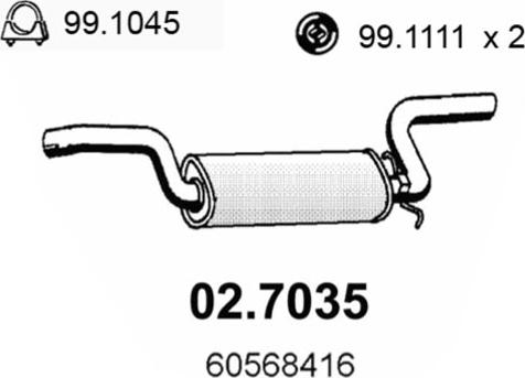 ASSO 02.7035 - Silencieux arrière droxauto.com