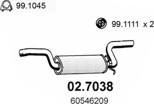 ASSO 02.7038 - Silencieux arrière droxauto.com