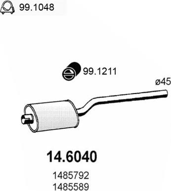 ASSO 14.6040 - Silencieux central droxauto.com