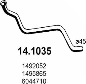 ASSO 14.1035 - Tuyau d'échappement droxauto.com