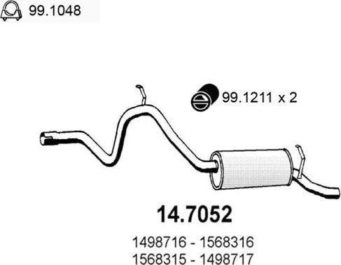 ASSO 14.7052 - Silencieux arrière droxauto.com
