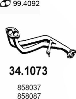 ASSO 34.1073 - Tuyau d'échappement droxauto.com