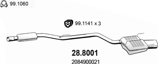 ASSO 28.8001 - Pot de détente / silencieux arrière droxauto.com