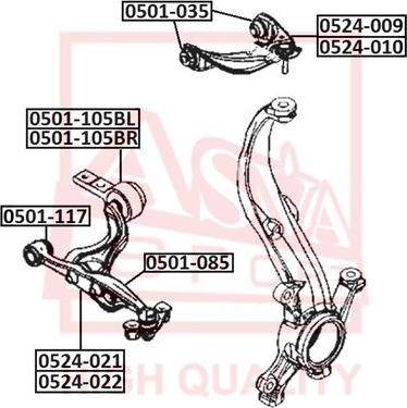 ASVA 0524-021 - Bras de liaison, suspension de roue droxauto.com