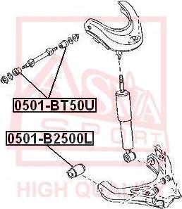 ASVA 0501-B2500L - Suspension, bras de liaison droxauto.com