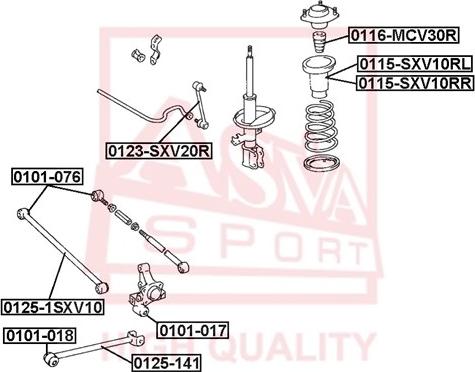 ASVA 0101-076 - Suspension, bras de liaison droxauto.com