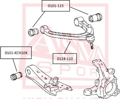ASVA 0101-KCH10X - Suspension, bras de liaison droxauto.com