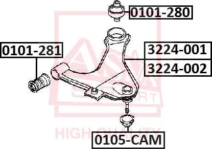 ASVA 0105-CAM - Kit de réparation, rotule de suspension droxauto.com