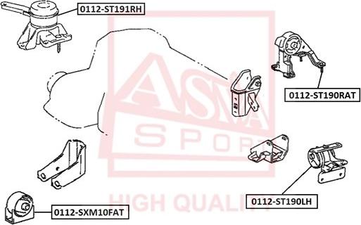 ASVA 0112-ST191RH - Support moteur droxauto.com