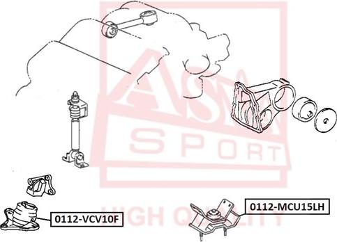 ASVA 0112-VCV10F - Support moteur droxauto.com