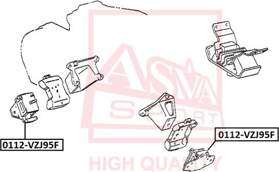 ASVA 0112-VZJ95F - Support moteur droxauto.com