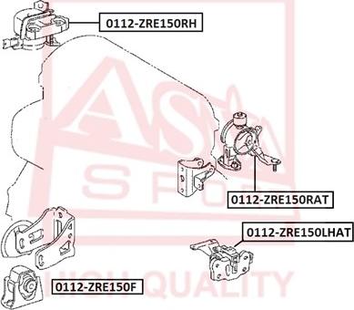 ASVA 0112-ZRE150F - Support moteur droxauto.com