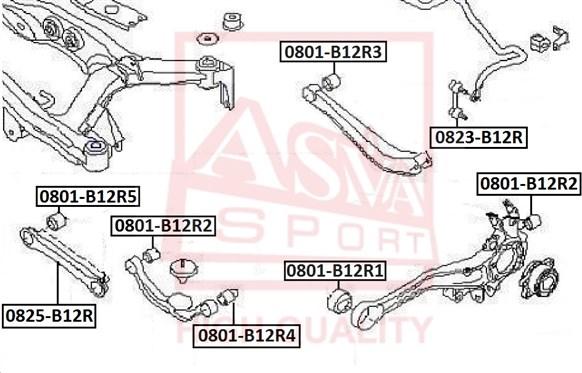 ASVA 0823-B12R - Entretoise / tige, stabilisateur droxauto.com